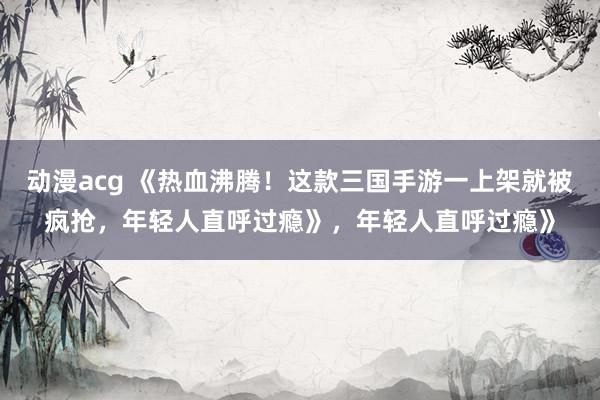 动漫acg 《热血沸腾！这款三国手游一上架就被疯抢，年轻人直呼过瘾》，年轻人直呼过瘾》