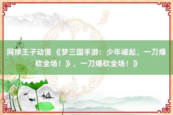 网球王子动漫 《梦三国手游：少年崛起，一刀爆砍全场！》，一刀爆砍全场！》