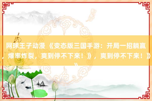 网球王子动漫 《变态版三国手游：开局一招躺赢，爆率炸裂，爽到停不下来！》，爽到停不下来！》