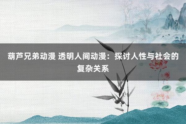 葫芦兄弟动漫 透明人间动漫：探讨人性与社会的复杂关系